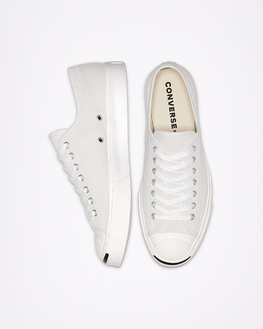 Pánské Boty Nízké Converse Jack Purcell Platene Bílé Černé | CZ 31RIE61